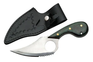 JAGDMESSER MIT FESTER KLINGE | Grünes Holz Full Tang Enthäutung Survival Schwarze Scheide - Bild 1 von 4