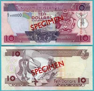 SOLOMOM ISLANDS: SPECIMEN 10 Dollars ND(2005) P27as UNC - Specimen C/2 - Picture 1 of 1