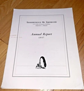 1957 TRANSCONTINENTAL OIL CORPORATION Annual Report Dallas Texas MARATHON OIL? - Picture 1 of 5