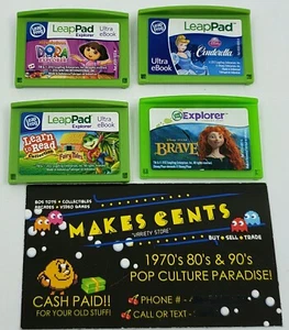 Lot Of 4 -Leap Frog Explorer Brave, Learn To Read, Dora The Explorer, Cinderella - Picture 1 of 2