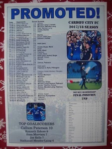 Cardiff City Championship seconda classificata 2018 - stampa ricordo - Foto 1 di 1
