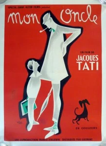 PÓSTER DE PELÍCULA FRANCÉS MEDIO ORIGINAL RARO MON ONCLE - MY TÍO - JACQUES TATI - RARO - Imagen 1 de 1