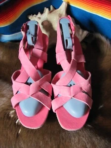 COLE HAAN LADIES PINK WEDGES SIZE 8.5M (9 IN) LEATHER/CANVAS NEW WITH OUT TAGS L - Picture 1 of 9