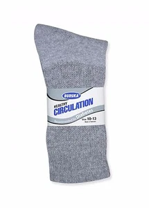 9-11 10-13 Calcetines Pesados para la Salud de los Diabéticos Crew Media Pantorrilla Gris Algodón Paquete de 3 6 12 - Imagen 1 de 3