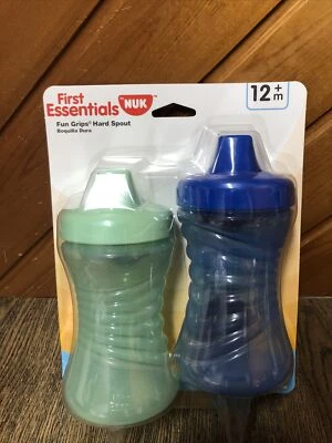 NUK First Essentials Fun Grips Hard Spout Assorted Colors 10Oz 2PK New - Image 1 of 3