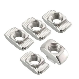 25, 50, 100 pcs écrou à marteau, vis à marteau rainure 6 8, M3 M5 M6 rainure en T profilé alu - Photo 1/7
