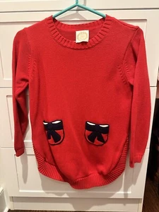 The Beaufort Bonnet Company Girl Bow Red Sweater Sz 12 - Picture 1 of 4