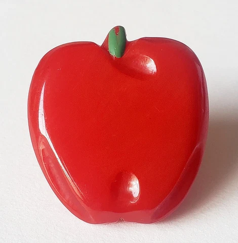 Big Red Bakelite Apple….1&5/16"…Vintage Button Cover