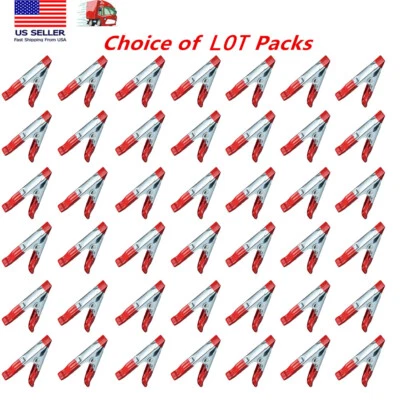 Lotes de abrazaderas de resorte de metal rojo de 2"/4" pulgadas clips de alta resistencia con puntas recubiertas de PVC Foto 1 de 4