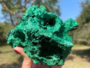 Malachit Natur Seidenfaser Exemplar aus Kongo 1,135kg 16,88cm - Bild 1 von 13