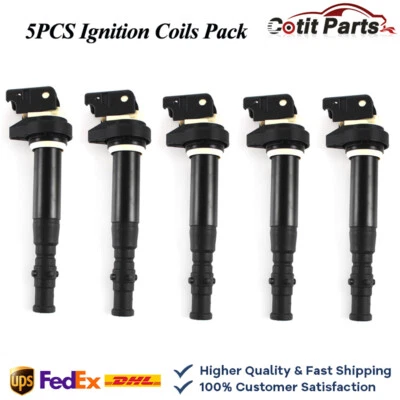 5pcs Ignition Coils For BMW M5 M6 5.0L V10 2006-2010 E60 E63 E64 12137841556 Foto 1 de 4