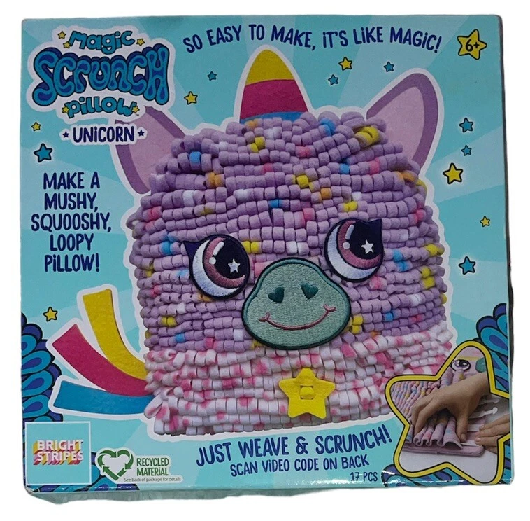 BRIGHT STRIPES Magic Scrunch Pillow- Unicorn - Children's Craft Kit (SCR-003)