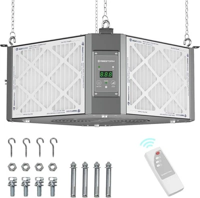 ABESTORM DecDust 1350-Grey Dust Collector Air Filtration System 1350 CFM Hanging