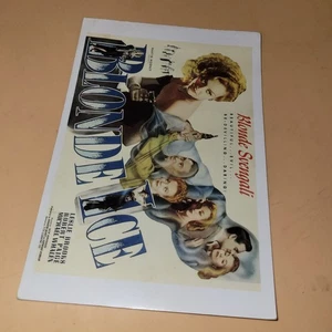 Tarjeta postal de la película Blonde Ice (1948) 5x7 de gran tamaño Leslie Brooks Robert Paige - Imagen 1 de 2
