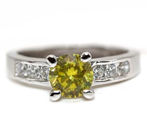 1CT Peridot & White Topaz 925 Solid Sterling Silver Ring Jewelry Sz 8 - Picture 1 of 4
