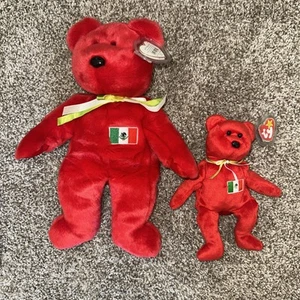 Osito Mexico Bear -Retired Ty Beanie Baby & Beanie Buddy - New Store Stock MWMT - Picture 1 of 10