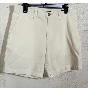 Pantalones Cortos Michael Kors Para Hombre Calce Ajustado Elastizado Sarga Espiga 7" - Blanco 32W $90 - Imagen 1 de 9