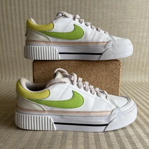 Nike Court Legacy Lift Shoes Womens Size 8.5 Feel Love White Lime FD0872-100 - Picture 1 of 19