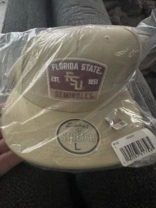 New Zephyr Florida State Seminoles FSU Noles Hat Cap Stretch Flex Large Tan NCAA - Picture 1 of 4