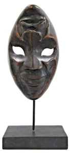 Vintage geschnitzte schwarze Holz Komödie/Tragödie Maske Wand oder Ständer Skulptur - Bild 1 von 16