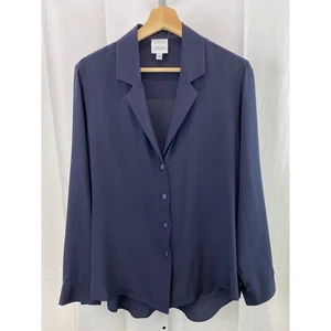 Camisa Serena x CCH Seda Serena en Clásica Azul Marino Abotonada Manga Larga Talla S - Imagen 1 de 7