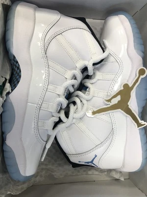 ¡NUEVO! Air Jordan 11 Retro GS Blanco Leyenda Azul Negro 378038-104 Talla 3.5y Foto 1 de 4
