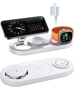 Upgraded 3 in 1 Wireless Charging Station for Apple Devices, Faster Mag-Safe ... - Foto 1 di 7