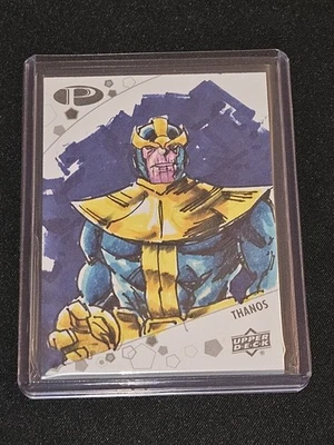 2021 UD Marvel Premier Artist Sketch Card Thanos Don Mark Noceda 1/1 RARE - Image 1 of 2