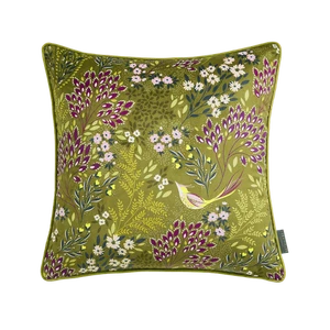 Sara Miller Songbird Olive Green Cushion - Picture 1 of 1
