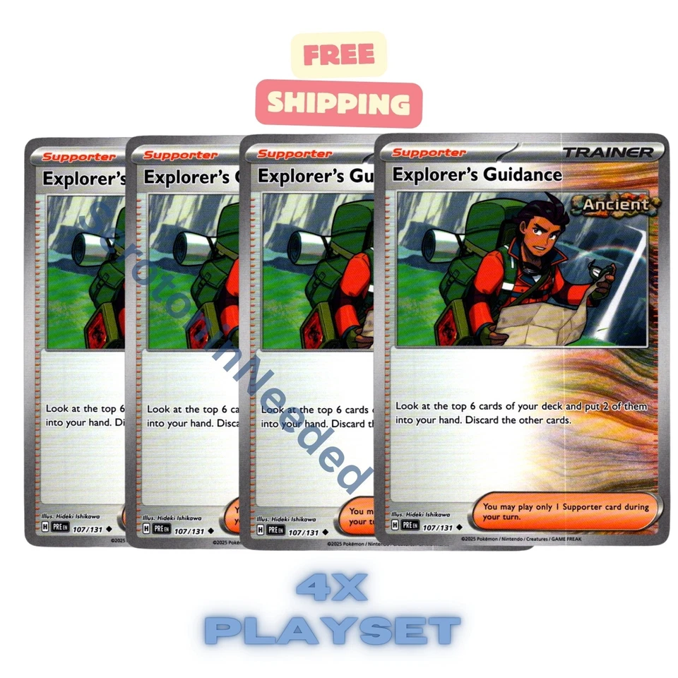 [4x Playset] Explorer's Guidance 107/131 [x4] Prismatic Evo Pokemon TCG NM - Image 1 of 1