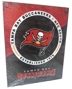 Tampa Bay Buccaneers Two Tone Tin Sign wall decor 12.5" x 16" Made in USA - Picture 1 of 4