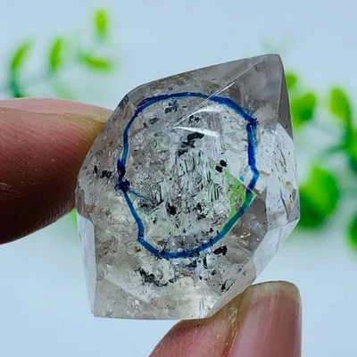 ТОП Herkimer бриллиант зыбучий песок наконечник кристалл драгоценный камень enhydro + движущиеся капли воды 12G - Изображение 1 из 4