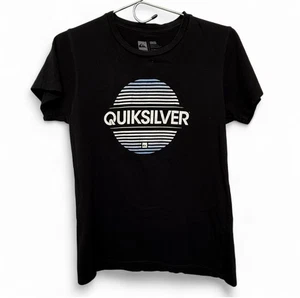 SCHWARZES QUIKSILVER CIRCLE UP LOGO KINDER T-SHIRT, GRÖSSE XS, BRUSTUMFANG 33, LÄNGE 24 - Bild 1 von 2