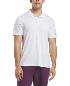Reebok Mens Regular fit Short Sleeve Polo Shirt Small White Solid - Picture 1 of 2