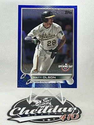 2022 Topps Opening Day Blue Foil #187 Matt Olson - Image 1 of 2