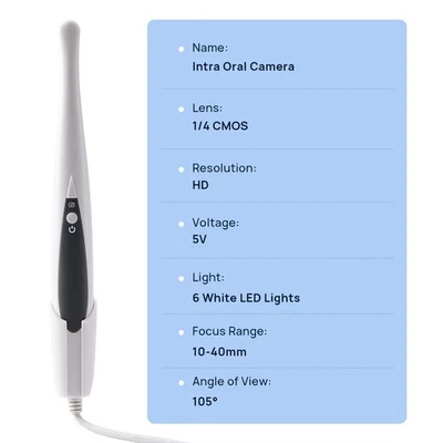 Cámara intraoral dental AzDent digital USB enfoque de imágenes intraoral 6 luces LED Foto 1 de 4