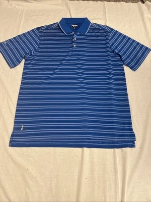 Ping Performance Polo Shirt Men With Golfing Figure Patch Sz Large, Stripes - Image 1 of 4