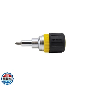 Klein Tools 32593 Multi-bit Ratcheting Screwdriver, 6-in-1 Stubby Tool with P - Picture 1 of 5