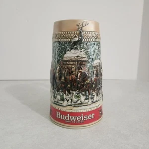 Vintage Budweiser Holiday Beer Stein / Clydesdale Christmas / 1985 C Series - Picture 1 of 13