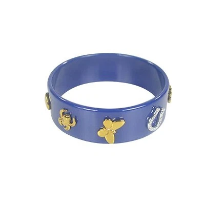 NEW Tory Burch Limited Edition Leather Gold Charm Bracelet Cuff - Image 1 of 4