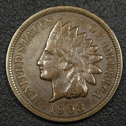 1908 S Indian Head Copper Cent - Cleaned Cover