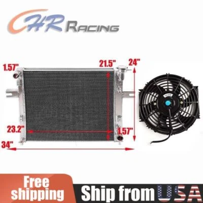 Radiador y ventiladores de aluminio para Jeep Grand Cherokee WJ/WG 4,7 L V8 1999-2005 2004 2003 Foto 1 de 4