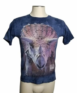 Boys L The Mountain Charging Triceratops National History Museum Tie Dye Shirt - Picture 1 of 4