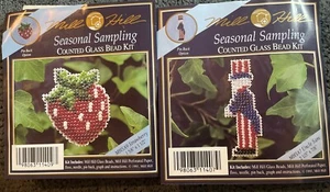 Set Of 2 Mill Hill Seasonal Sampling Ornament Pattern ONLY 1991 HTF Uncle Sam - Picture 1 of 3