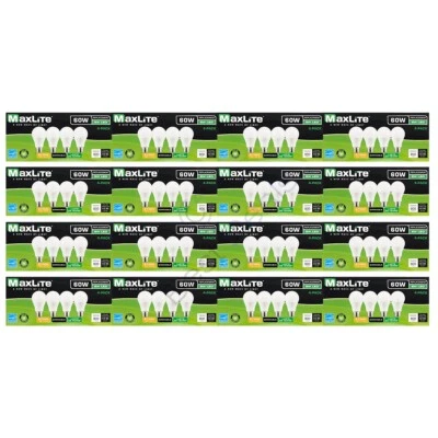 Maxlite 60W Equivalent LED Bulb 8W Soft White 2700K A19 E26 Dimmable  - 64 PACK - Image 1 of 4