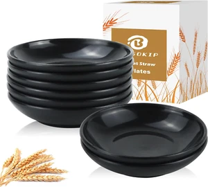 4 Inch Dipping Bowls 8 Pieces, Lightweight and Unbreakable Wheat Straw Plates, S - Picture 1 of 7