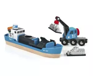 Brio 33534 Freight Ship and Crane - Picture 1 of 1