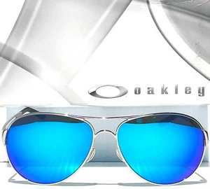 NEW* Oakley CAVEAT Silver Aviator w POLARIZED Galaxy Deep Blue Sunglass 4054 - Picture 1 of 12