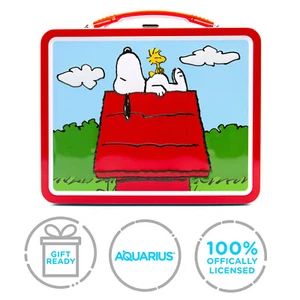 PEANUTS Large Tin Tote LUNCH BOX - Picture 1 of 1