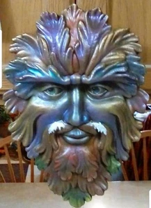 Green Man Leaf Mask Ready To Paint Unpainted Ceramic Bisque  - Picture 1 of 3